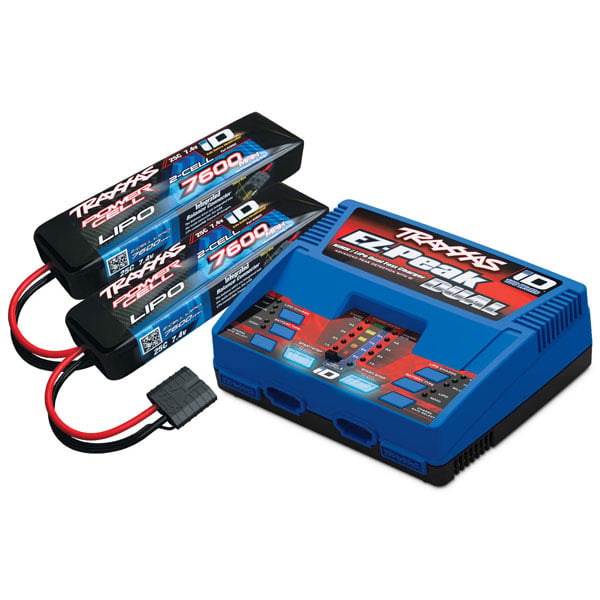 Traxxas Pack chargeur 2972gx + 2 x LiPo 2S 7600 mAh 2869x prise Traxxas 2991G – Image 1