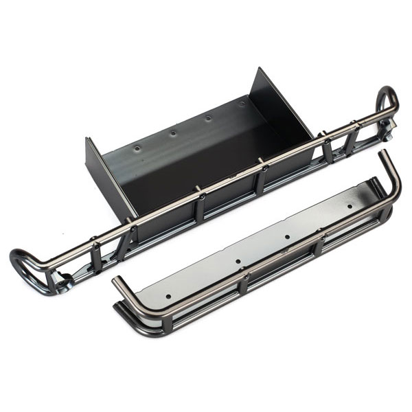 Traxxas Pare chocs arrière + support satin noir chrome 8536X