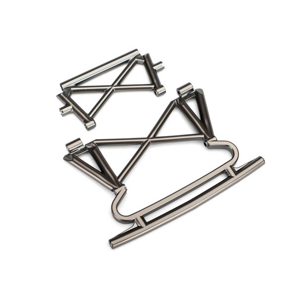 Traxxas Pare chocs avant + support satin noir chrome 8535X