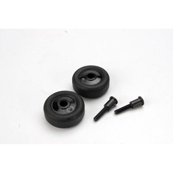 Traxxas Roues (4) + axes (2) de wheelie bar pour Maxx 4976
