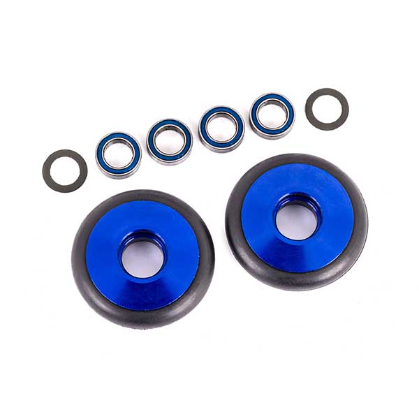 Traxxas Roues alu anodisés bleue pour wheelie bar (2) 9461X