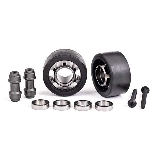 Traxxas Roues alu anodises noires pour wheelie bar – X-Maxx (2) 7775A – Image 1