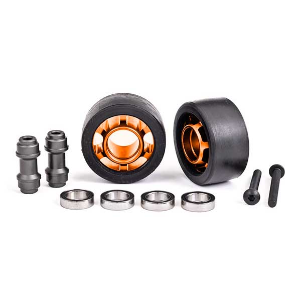 Traxxas Roues alu anodises oranges pour wheelie bar – X-Maxx (2) 7775T – Image 1
