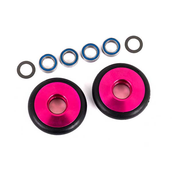 Traxxas Roues alu anodisés rose pour wheelie bar (2) 9461P