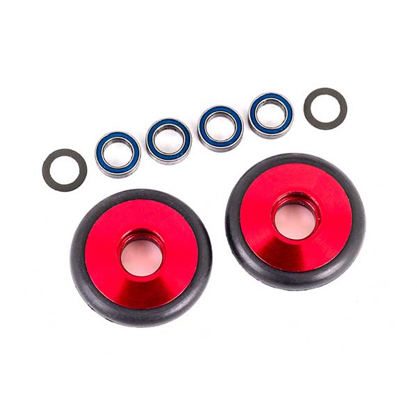 Traxxas Roues alu anodisés rouge pour wheelie bar (2) 9461R