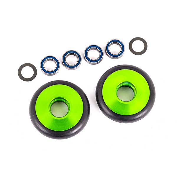 Traxxas Roues alu anodisés verte pour wheelie bar (2) 9461G