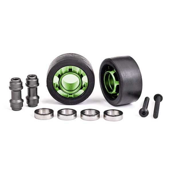 Traxxas Roues alu anodises vertes pour wheelie bar – X-Maxx (2) 7775G – Image 1