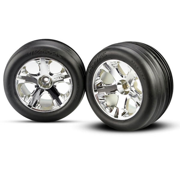 Traxxas Roues avant montées collées jantes chrome 2.8 (2) 3771