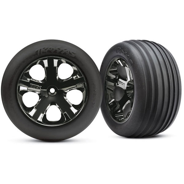 Traxxas Roues avant montées collées jantes noires 2.8 (2) 3771A