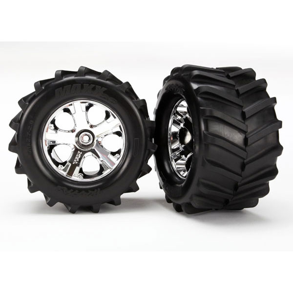 Traxxas Roues montées collées 2,8” chromees (x2) – Stampede 4x4 6771
