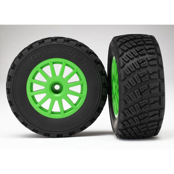 Traxxas Roues montées collées bf goodrich vertes x2 7473X