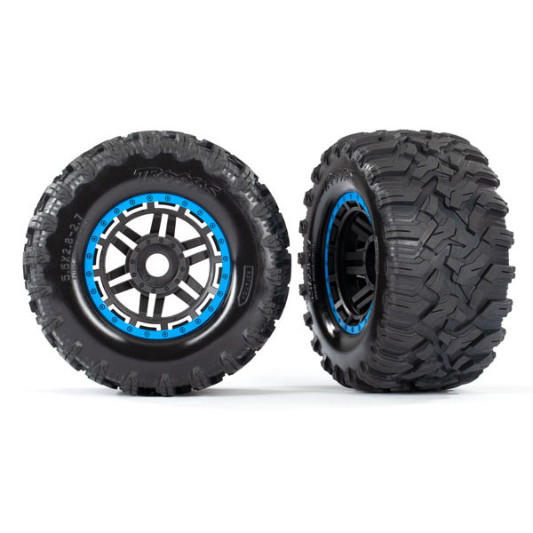 Traxxas Roues montées collées bleues – Maxx (2) 8972A