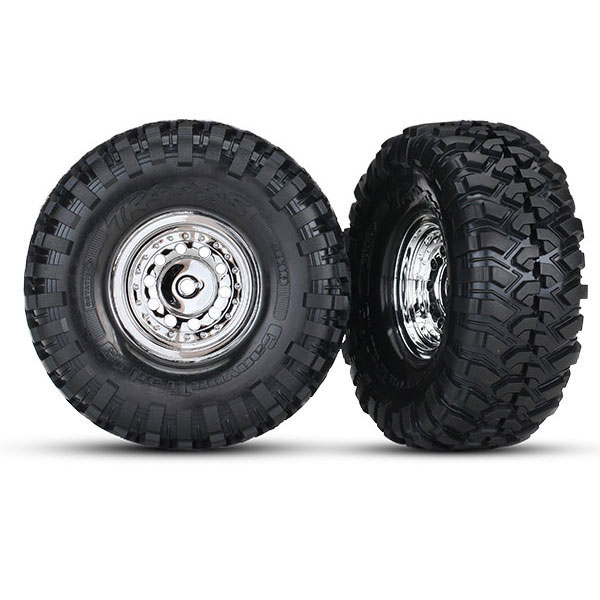 Traxxas Roues montées collées chromees 1,9 (necessite 8255a) 8177