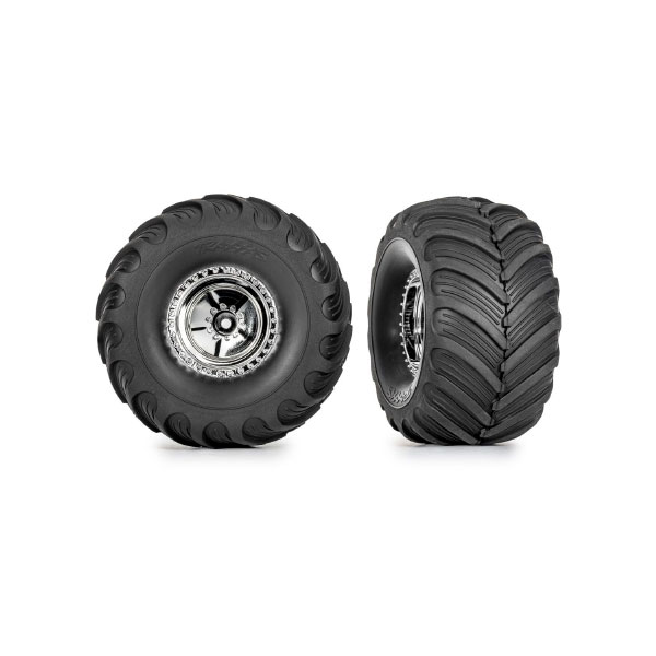 Traxxas Roues montées collées chromées a chevrons – TRX-4Mt 9867