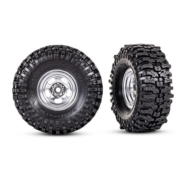 Traxxas Roues montées collées chromées satin mt baja pro xs 1,0 9872