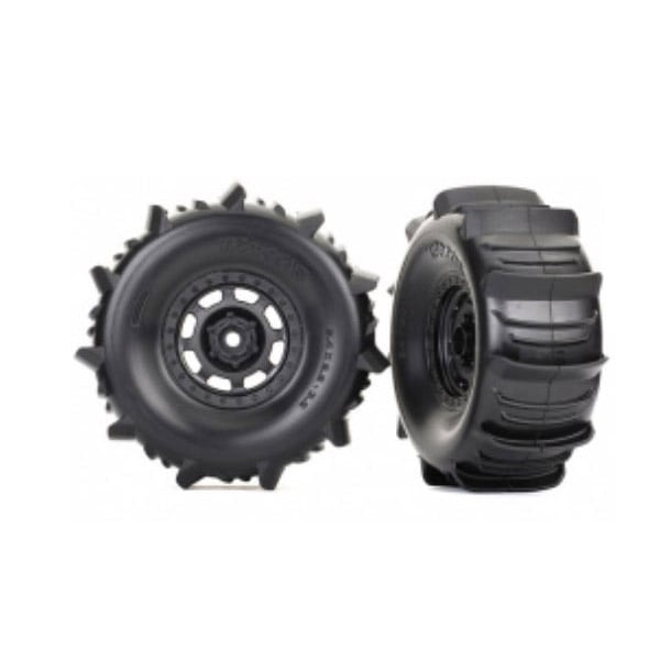 Traxxas Roues montées collées desert racer pneus pelle (2) 8475