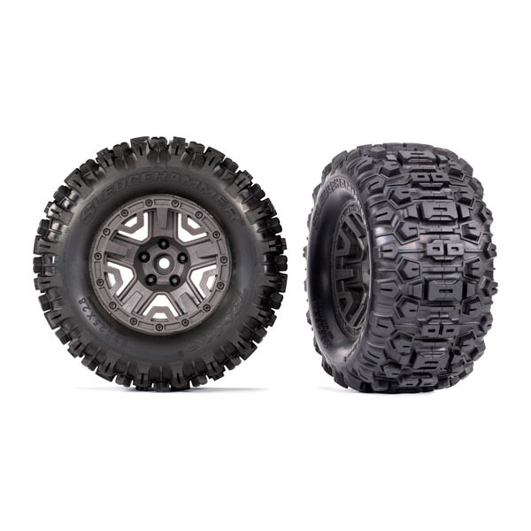 Traxxas Roues montées collées gris anthracite -sledgehammer (2) 9072-GRAY