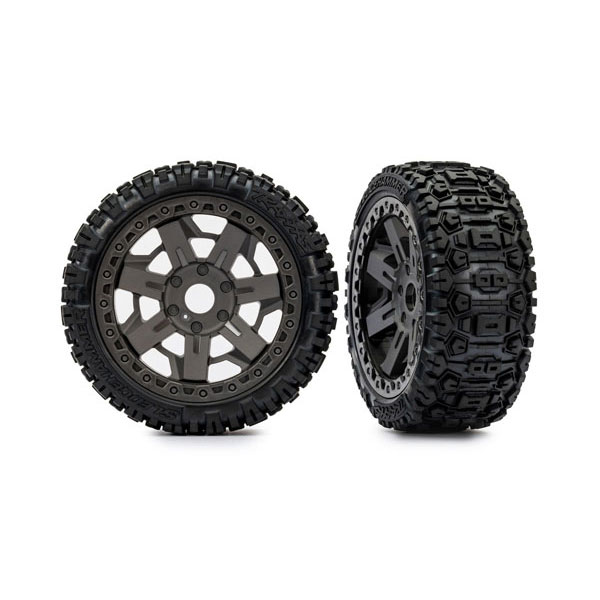 Traxxas Roues montées collées grises 3,0 sledgehammer – (x2) – Jato 4x4 9073