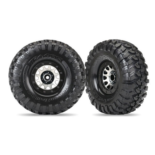 Traxxas Roues montées collées jantes method 2,2 chromees noire (x2) 8172
