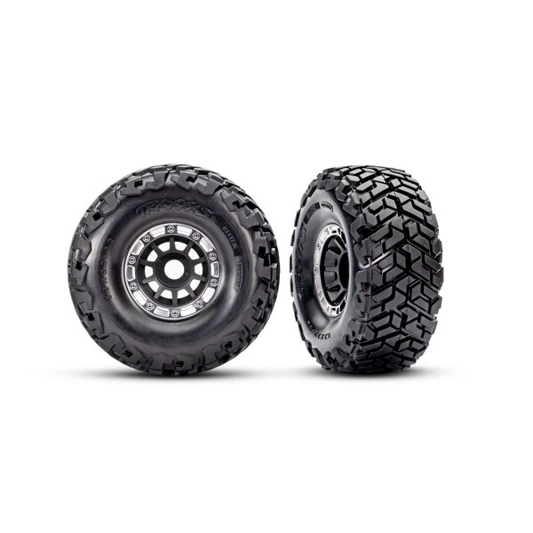 Traxxas Roues montees collees Maxx Slash ceinture satins noires (2) 10272-BLK – Image 1