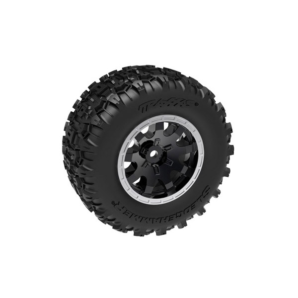 Traxxas Roues montées collées noires satin sledgehammer arrière – Mini Maxx 10770-STBLK