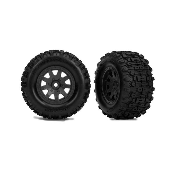 Traxxas Roues montées collées noires satin sledgehammer avant – Mini Maxx 10771-STBLK