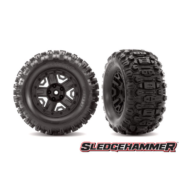 Traxxas Roues montées collées noires sledgehammer x2 6792
