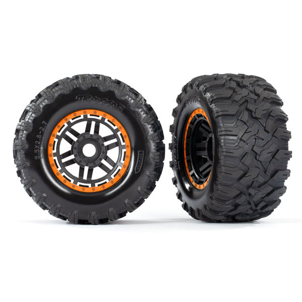 Traxxas Roues montées collées oranges – Maxx (2) 8972T
