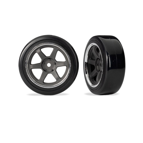 Traxxas Roues montées collées pneus Drift 1,9 avant ferme (2) 10574