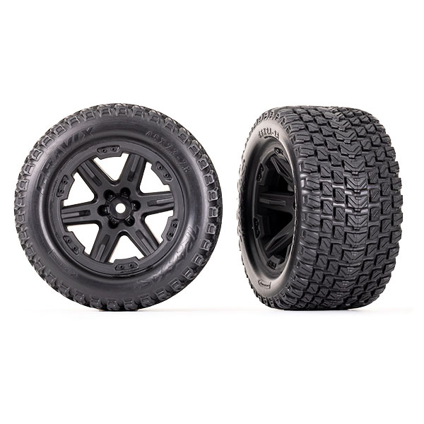 Traxxas Roues montées collées rxt 2,8/gravix noires x2 6764