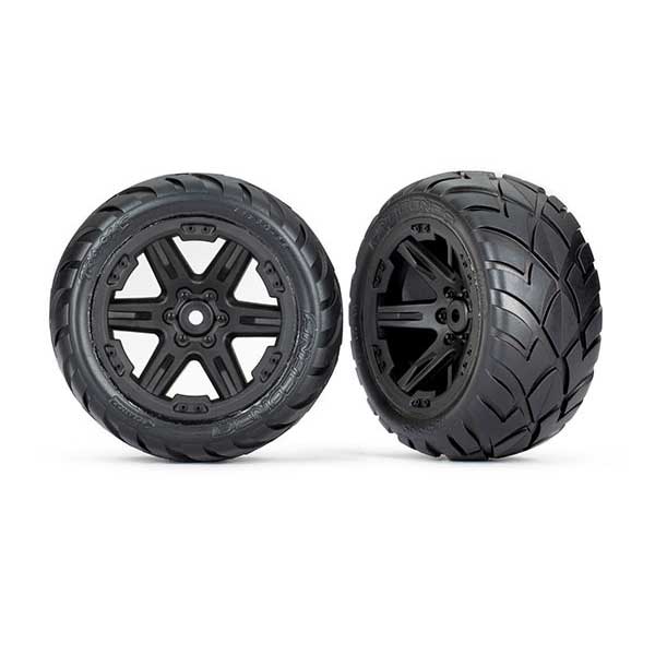 Traxxas Roues montées collées rxt 2,8 » noires anaconda x2 – électrique arr 6768