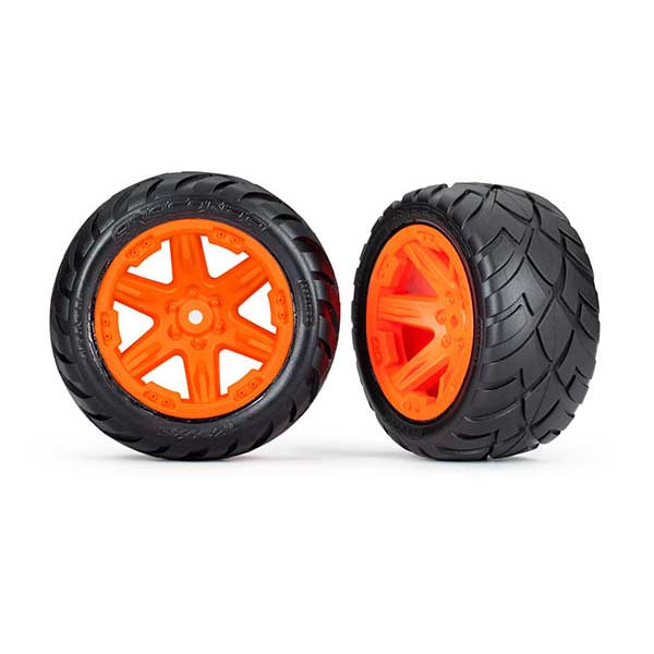 Traxxas Roues montées collées rxt 2,8 » oranges anaconda x2 – électrique arr 6768A
