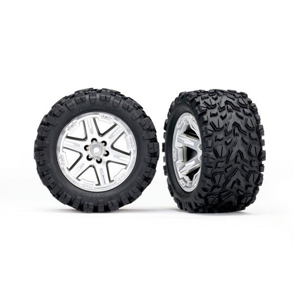 Traxxas Roues montées collées rxt chromees satin talon x2 6773R