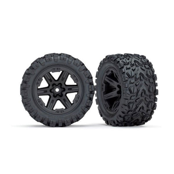 Traxxas Roues montées collées rxt noires talon x2 – électrique arrière 6774