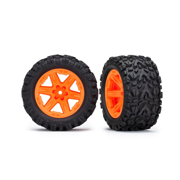Traxxas Roues montées collées rxt oranges talon x2 – électrique arrière 6774A