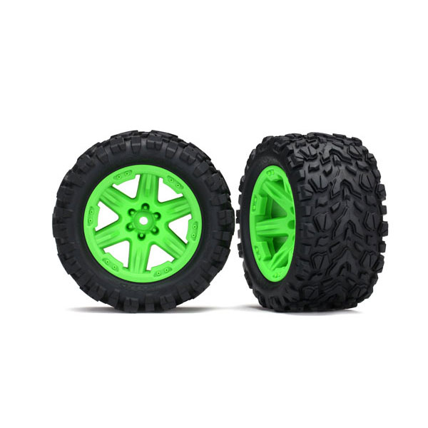 Traxxas Roues montées collées rxt vertes talon x2 6773G