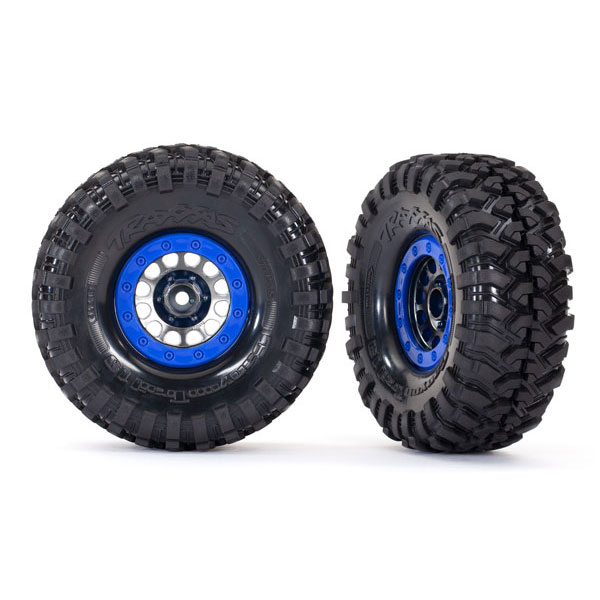 Traxxas Roues montées collées TRX-4 method 105 – blue 1,9 (x2) 8182