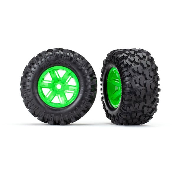 Traxxas Roues montees collees X-Maxx vertes droit et gauche (2) 7772G – Image 1