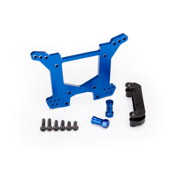 Traxxas Support d’amortisseurs arrière alu anodisé bleu 6738X
