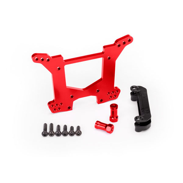 Traxxas Support d’amortisseurs arrière alu anodisé rouge 6738R