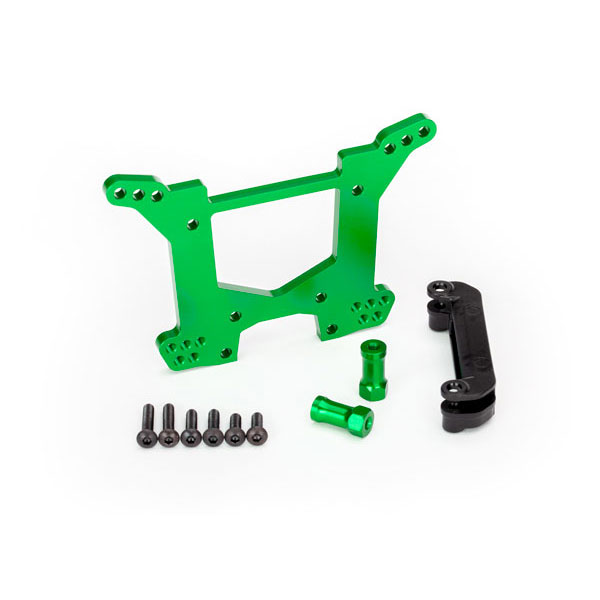 Traxxas Support d’amortisseurs arrière alu anodisé vert 6738G