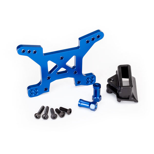 Traxxas Support d’amortisseurs avant alu anodisé bleu 6739X