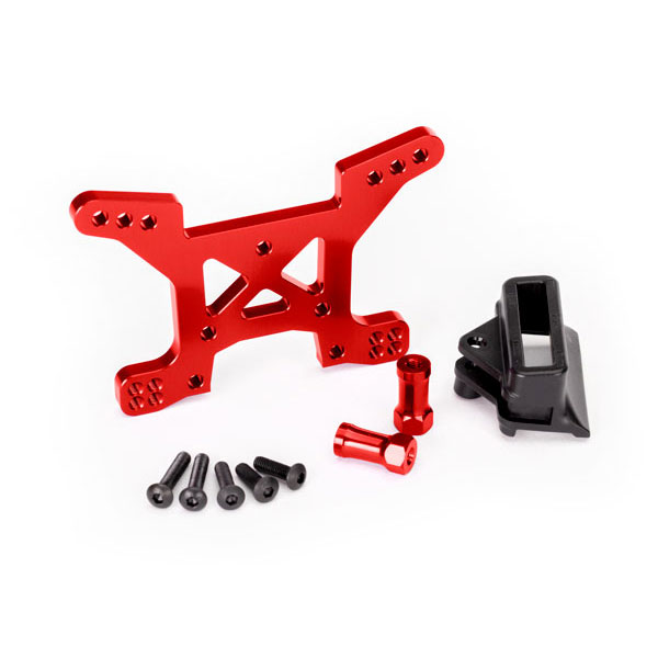 Traxxas Support d’amortisseurs avant alu anodisé rouge 6739R