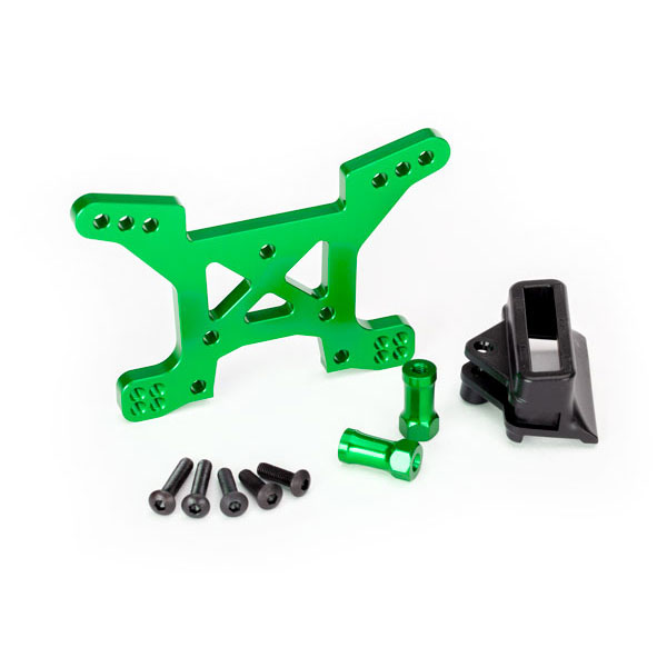Traxxas Support d’amortisseurs avant alu anodisé vert 6739G