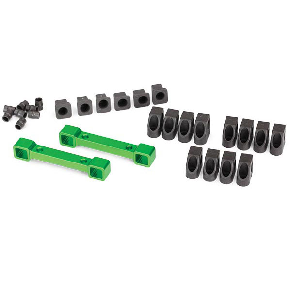 Traxxas Supports alu vert(2) + cales d&rsquo;axes (12) de triangles avant / arrière 8334G