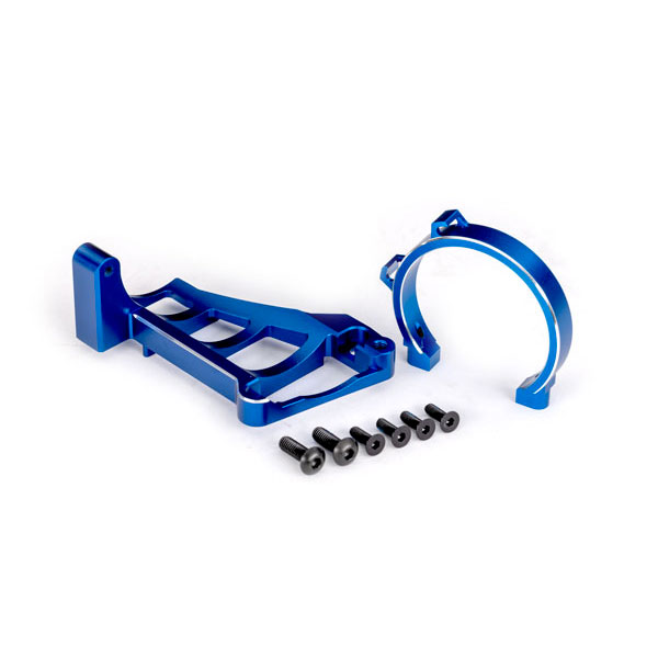 Traxxas Supports moteur alu anodises bleus pour moteur 3483 10262-BLUE – Image 1